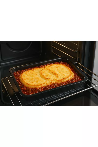 صينية فرن مينا سوداء  سم مستطيلة، سطح داخلي وخارجي صحي، صينية فرن عالية الجودة