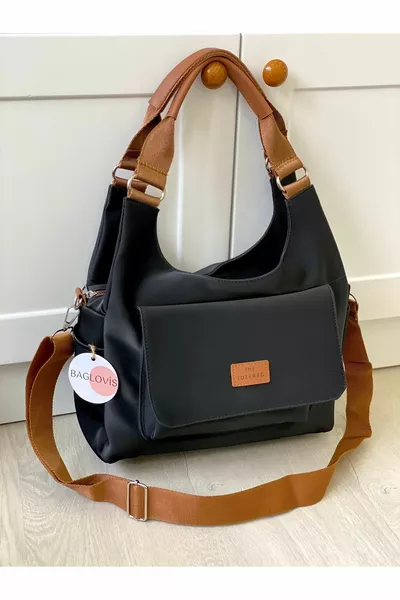 حقيبة كتف كبيرة فضفاضة مع جيوب كثيرة