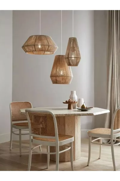 ثريا من القش بثلاث وحدات، ثريا بوهمية، ثريا رستيك، ثريا من جوت، ثريا طبيعية، ثريا من خيزران، ثريا من القش