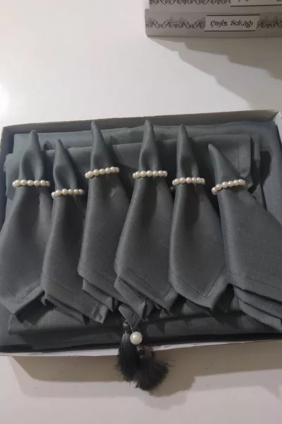 Diana Smoke Tablecloth Set for  People, -Piece Dining Presentation Set