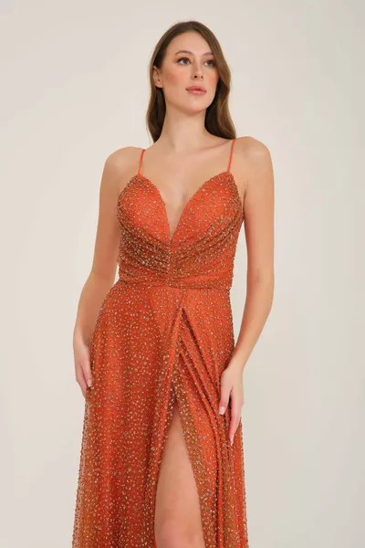 STÜ STONE TULLE EVENING DRESS