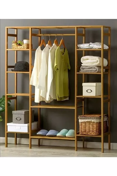 DESİGN Houten Kledingkast  X  X  Cm Open Kledingrek