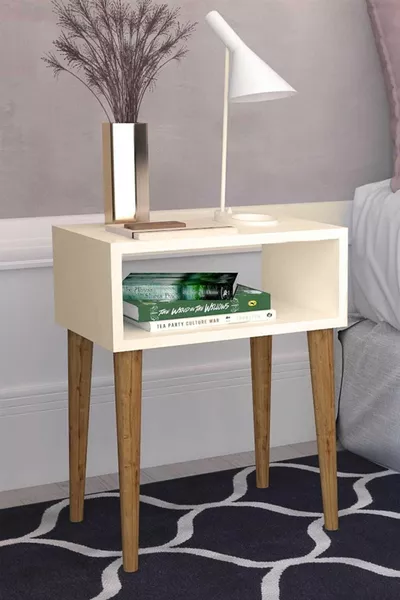 Crème Retro Nachtkastje