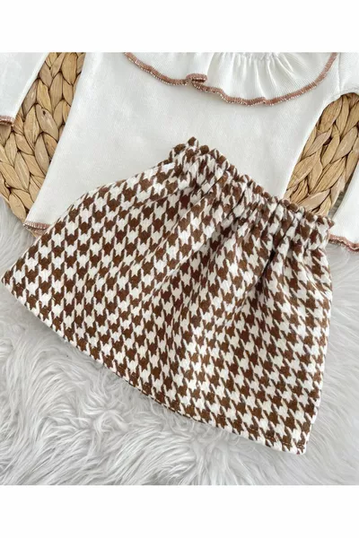 Mädchen-Set aus Body und Rock mit Vichy-Karo und Schleife