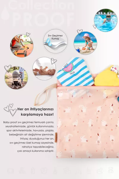 Borsa per vestiti Baby Proof, costume da bagno, borsa impermeabile per vestiti bagnati e asciutti, sporco e pulito, pastello