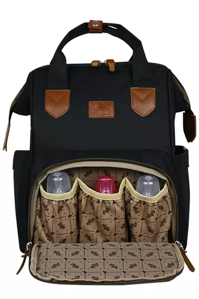 حقيبة موناكو للأطفال مطبوع عليها للام والطفل - حقيبة ظهر للعناية بالطفل - طبعة بيضاء