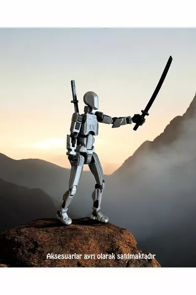 تيتان رمادي وأسود، دمية روبوت قابلة لتحريك جميع المفاصل، شخصية حركة، لعبة مجسمة