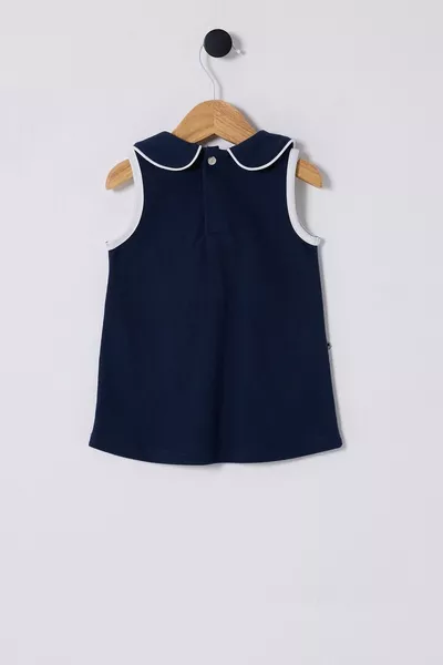 يو إس بولو أسن. فستان فتاة رضيع - أزرق غامق