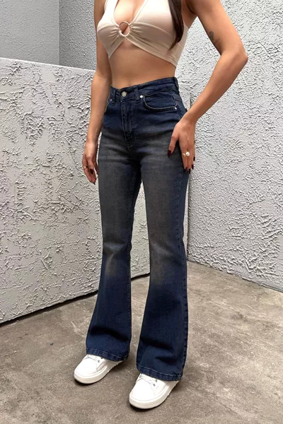 Women's High-Waisted Stretch Flared Jeans