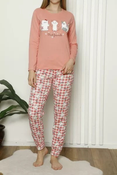 Women's Cotton Coral Pajama Set