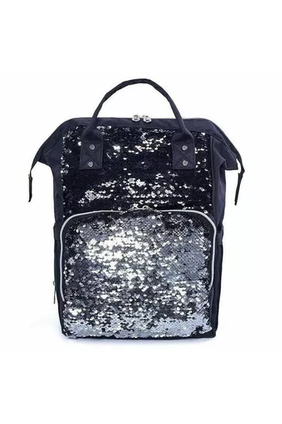 Trend Baby London Черная термосумка для ухода за ребенком с пайетками