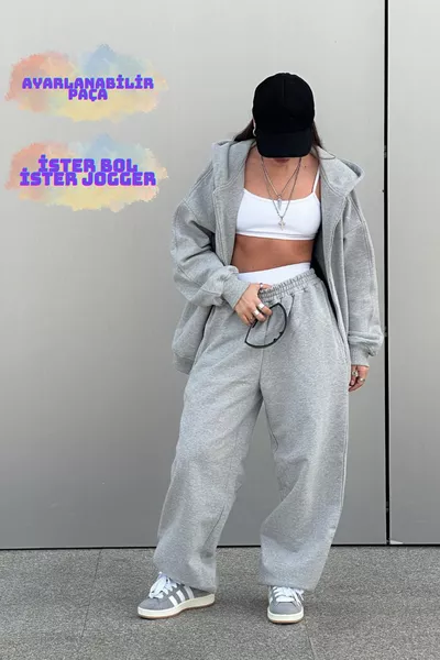 Широк спортен панталон с два стила: регулирай маншета както искаш, използвай както прав, така и като джогър