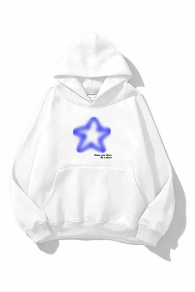 سويتر يوني سكس Chase Your Stars أبيض