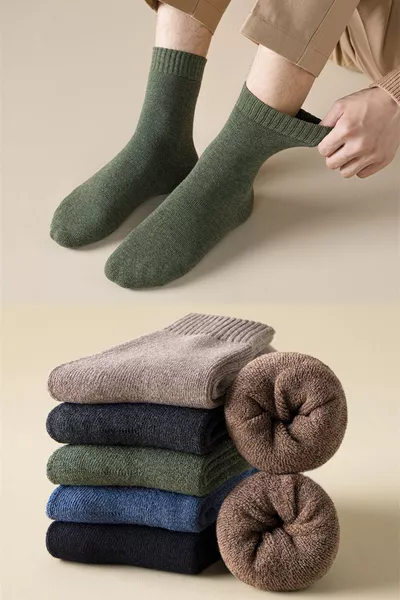 Unisex 5 Paar Winter-Handtuchsocken