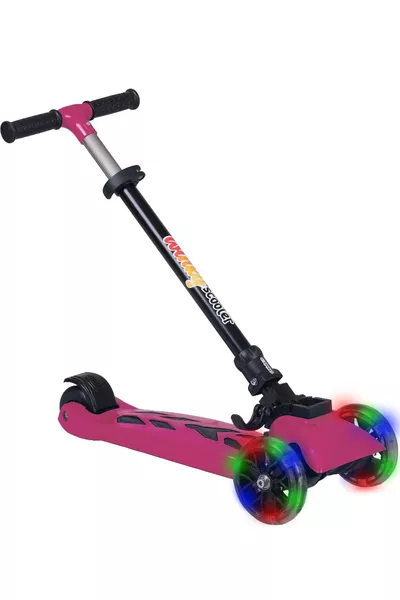 Winky LED Light 3-Wheel Foldable Scooter for Ages 5-9, Maximum Weight Capacity, 3-Speed