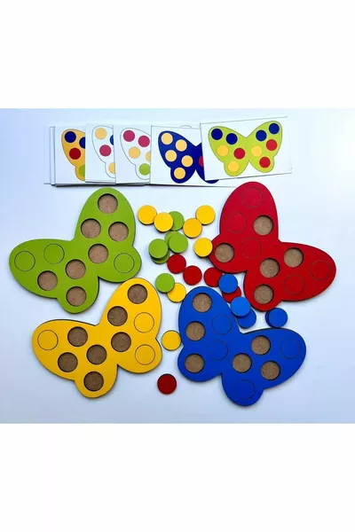 Educational Wooden Butterfly Game Montessori Intelligence Development for Children