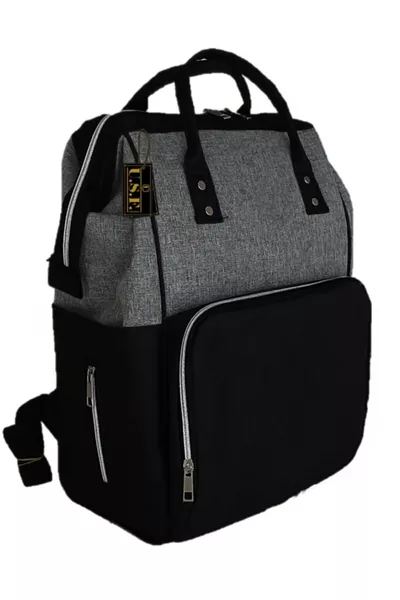 Серо-черная сумка для ухода за ребенком