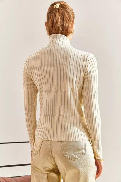 Dames trui met vishoek en gedeelde stukken