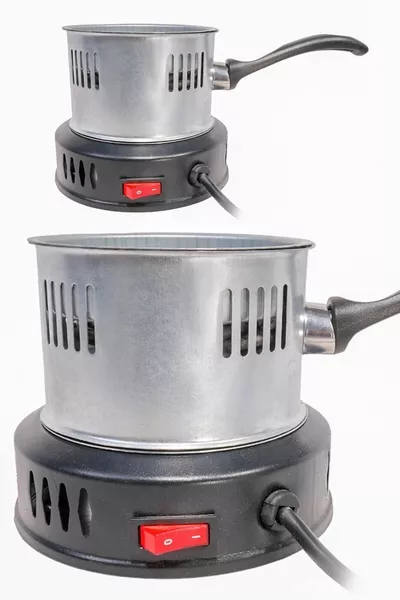 ماكينة إشعال الفحم والشيشة بحجر أسود