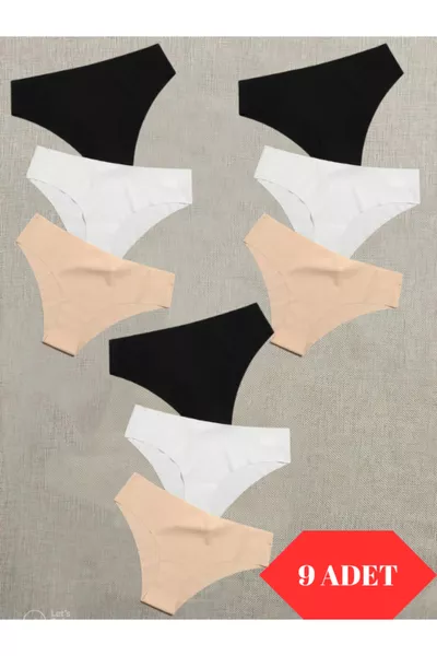 Dames 9-stuks Naadloze Laser Cut Lycra Bikini Slip