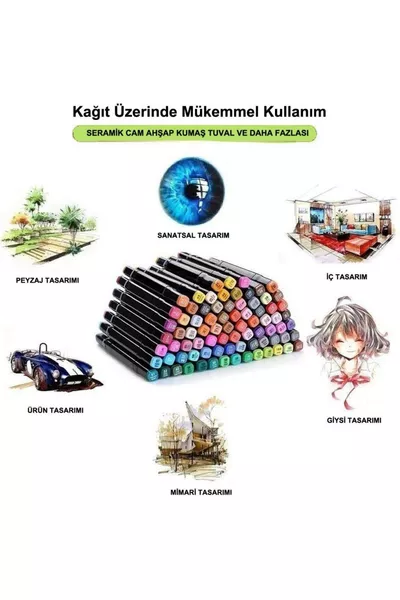 -Piece Double-Ended Touch Marker Art Design Pen Set Imported Product