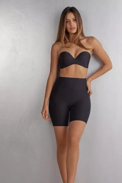 شورت كورسيه قصير بلا خياطة لتنسيق وشد الجسم بتقنية الليزر من أنوكي، اللون أسود