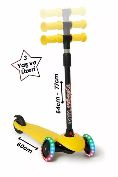 Children's Scooter with 3 Wheels and Star Lights