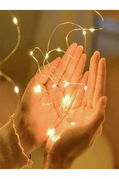  Peri светодиодная гирлянда 5 метров, дневной свет, на батарейках, декоративная лампа с LED для сада, комнаты, кафе, стены и занавески