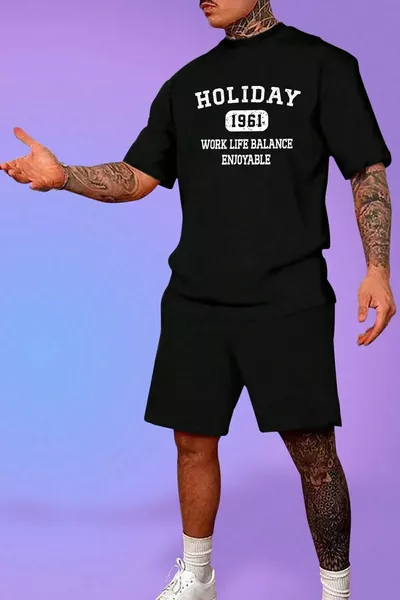 Унисекс комплект шорт с праздничным принтом