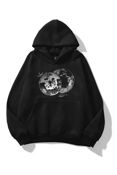 سويت شيرت كرة الديسكو للجنسين أسود