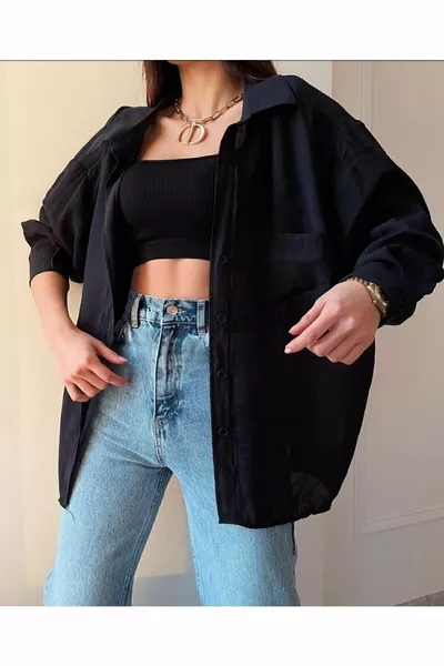 Oversize Düşük Omuz Gömlek