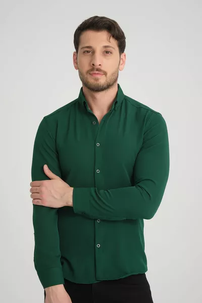Flex Slim Fit Yumuşak Kolay Ütü Nefes Alan Erkek Gömlek