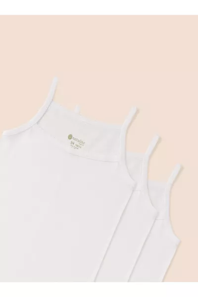 Girls' Organic Cotton Ribbed 6-Pack Tank Tops with Spaghetti Straps