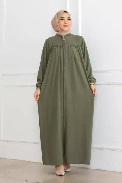 Hooded Mevlana Cut Daily Abaya Olive