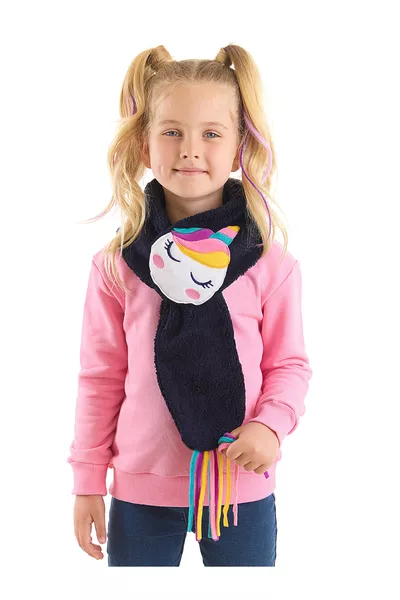 Unicorn Girls' Plush Navy Scarf