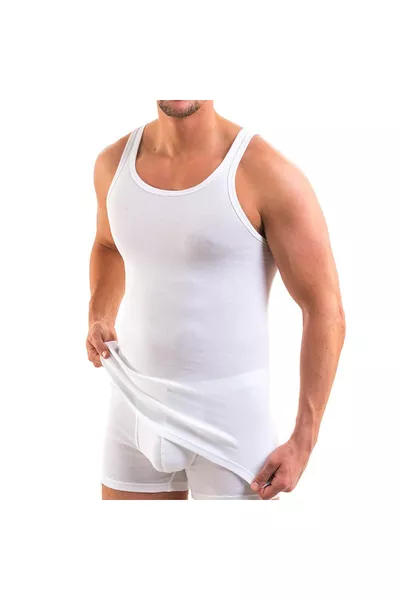 5 Stuks Premium Klassieke Heren Tanktop Alexander Extra Lang - Fijn Geribbelde Organische Katoen