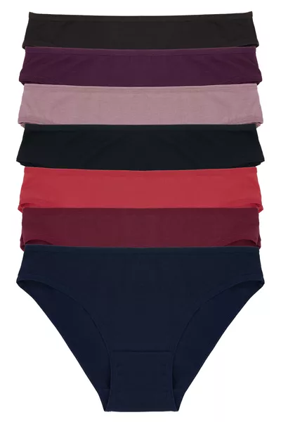 Women's Underwear 7-Pack Stretch Cotton Burgundy