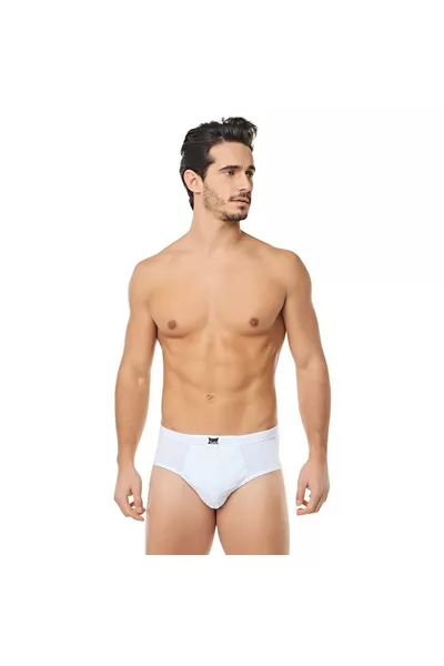 Herren Weiße 6er-Pack Baumwollunterhosen