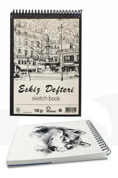 دفتر اسكتشات  بحلقة مزدوجة  ورقة 1 قطعة  غرام  مم دفتر رسم بفتح من الأعلى