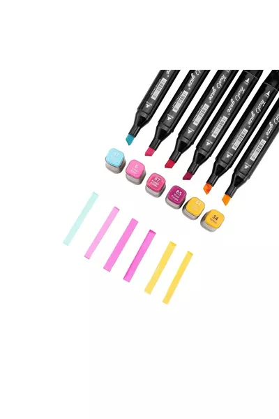 -Piece Double-Sided Marker Pen Set with Case (With Stand)