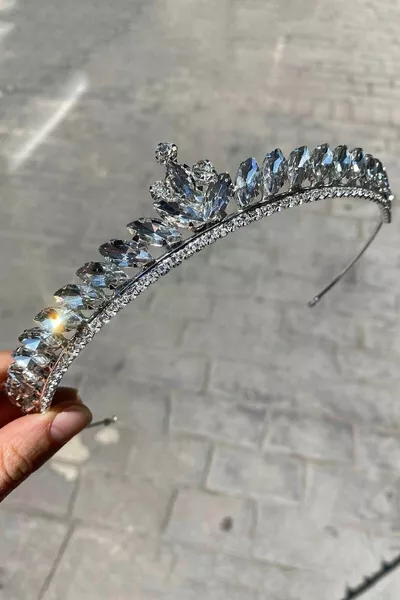 Silver Color Ece Model Thin Bridal Tiara – Crown