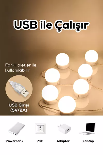 Hollywood Makeup Mirror LED Lighting Set –  Bulb Adjustable Light Mirror Lighting