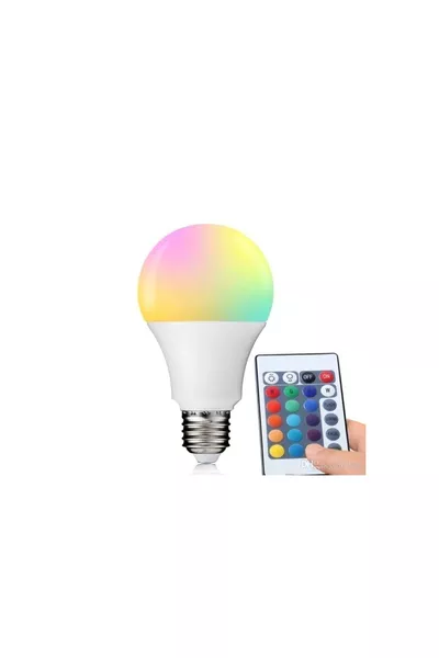 Home Remote Controlled Color Changing Bulb RGB 9W White Included  Colors