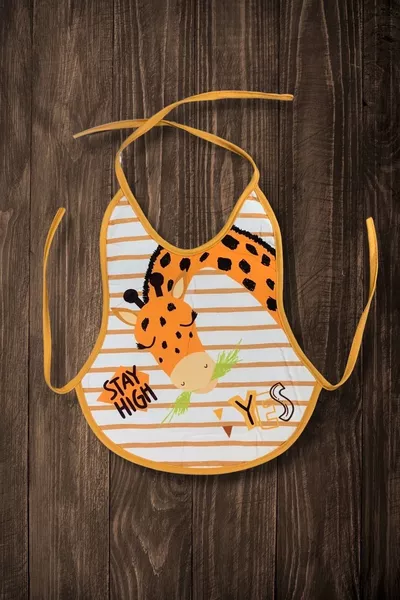 Set da 3 Bavaglini a Forma di Pera Stampati Economici Impermeabili per Pasti e Attività ( Mesi)