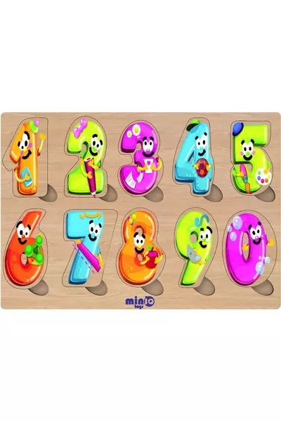 Дървени числа образователен пъзел