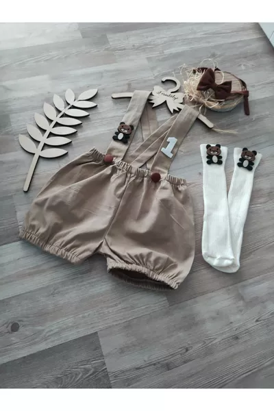 Combinaison Chameau Concept Ourson Costume de Smash Cake pour Bébé Garçon Tenue d'Anniversaire