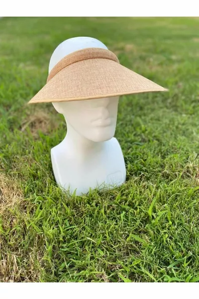 قبعة تنس بيج / بني مع حاجب واقٍ من الأشعة فوق البنفسجية للجنسين