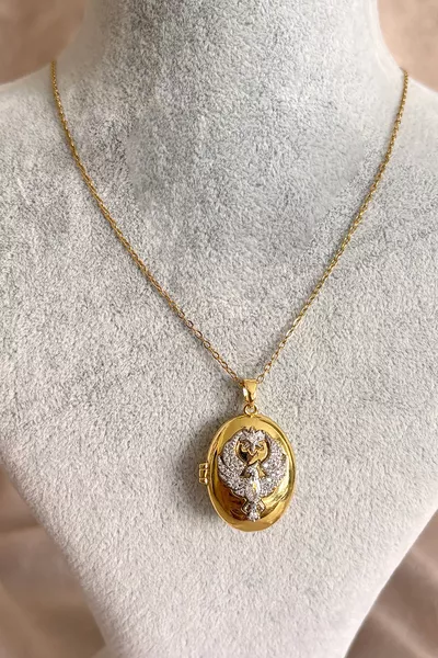 DISTANT CITY STEEL ALYA NECKLACE PHOENIX - ADJUSTABLE, ZIRCON-STUDDED STAINLESS STEEL