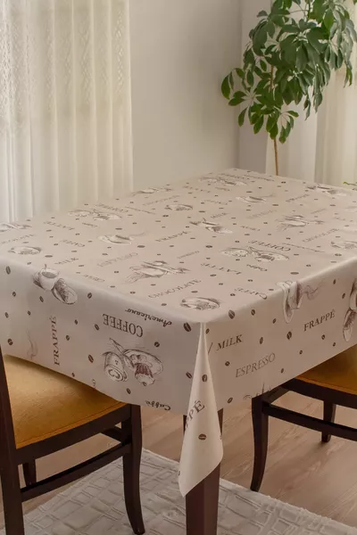Lined Washable Hygienic Vinyl PVC Tablecloth -1