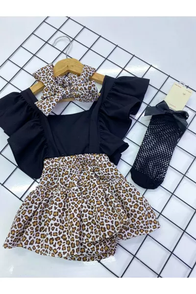 فستان رومبير بنقشة الفهد للرضع